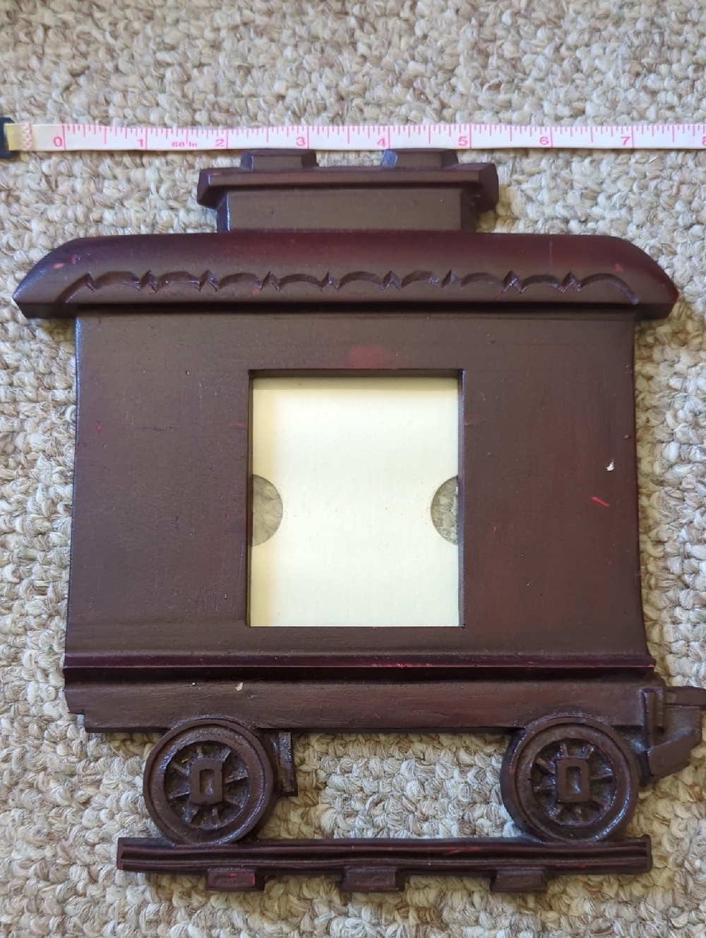 Vintage Wooden Train  Picture Frame - Dark Brown